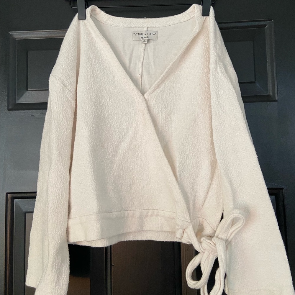 Madewell white wrap top